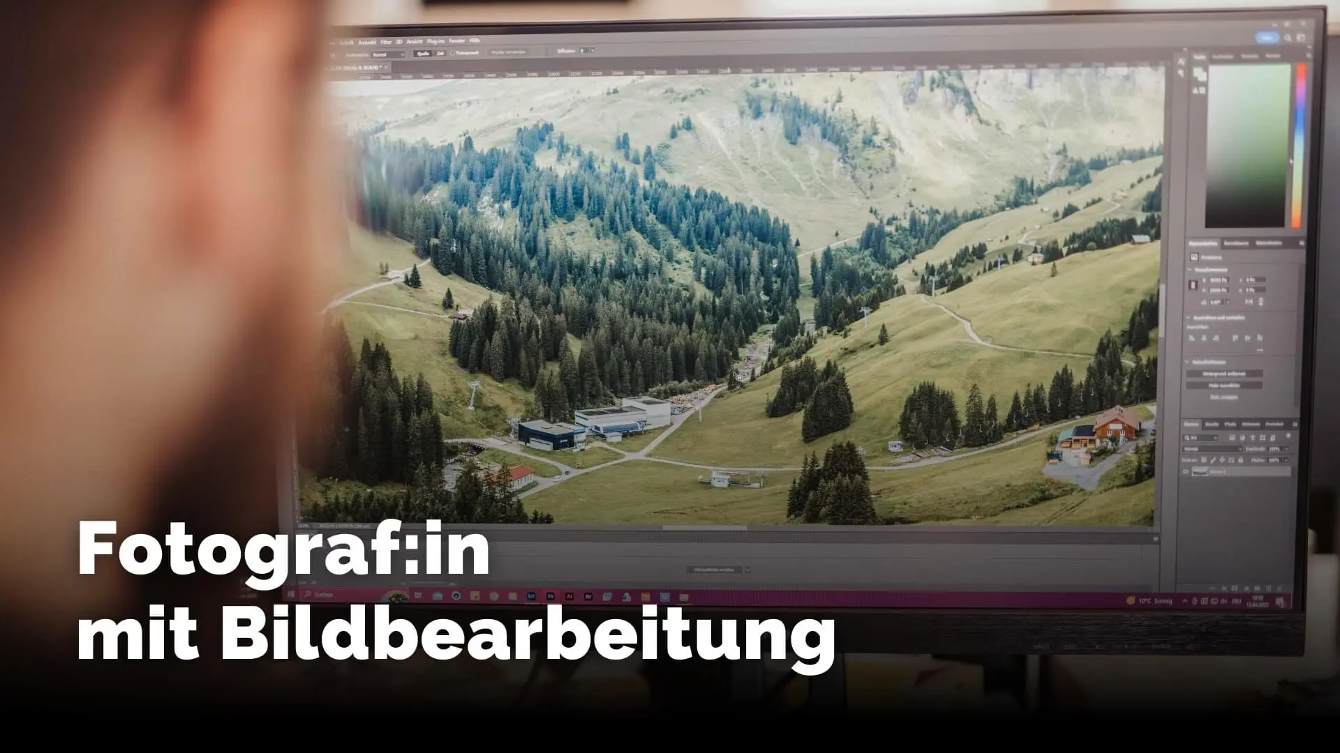 fotograf in mit bildbearbeitung