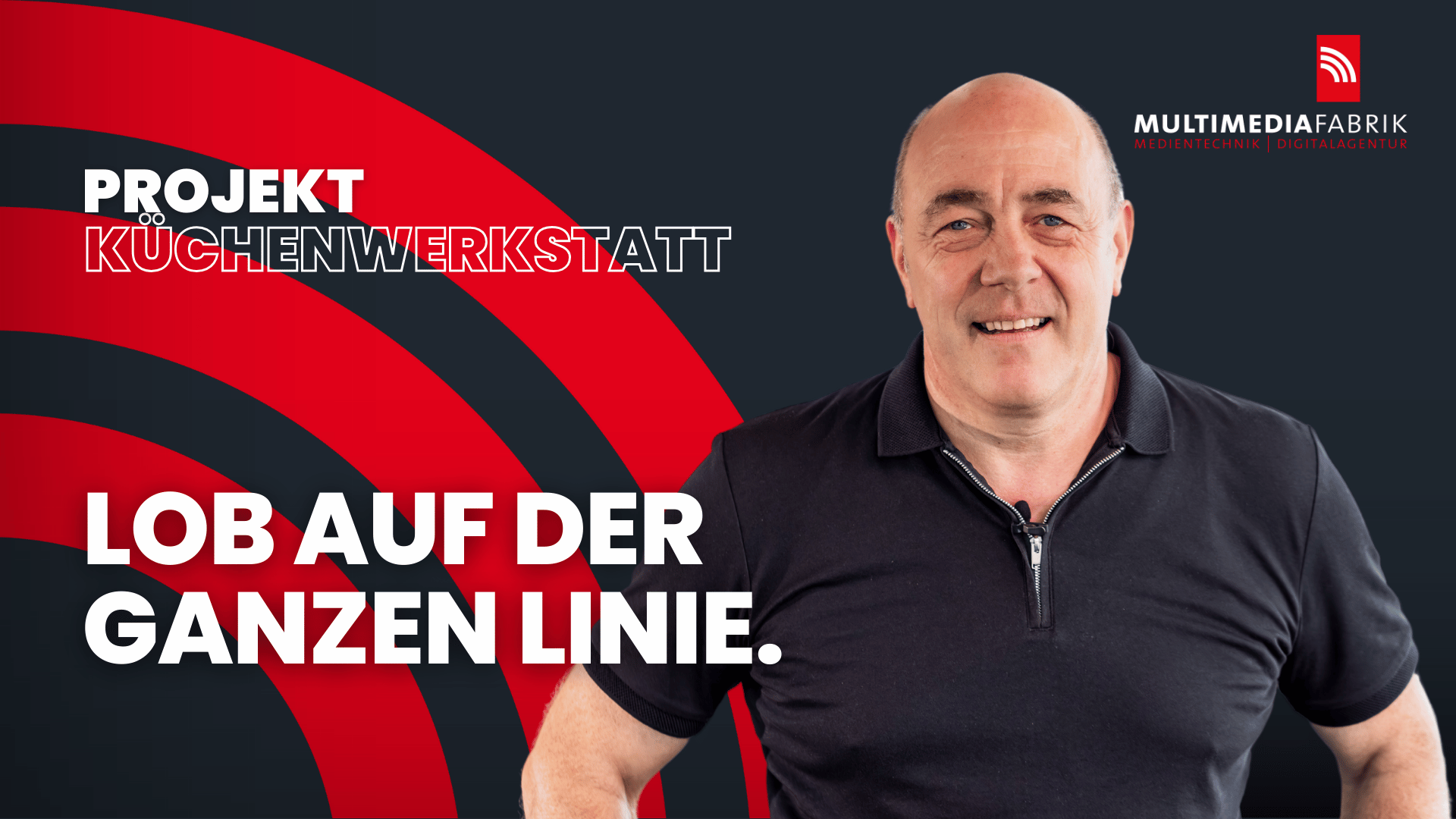 Projekt Küchenwerkstatt, zufriedener Kunde lächelt