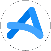 Blaues abstraktes Logo mit A-Form