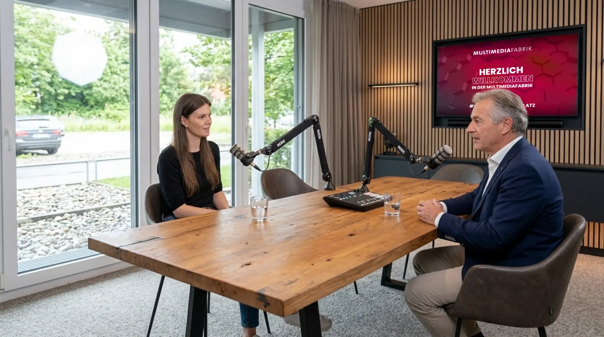 002 prompt hauptsprecher mit interview partner halbtotalen heller 4k master