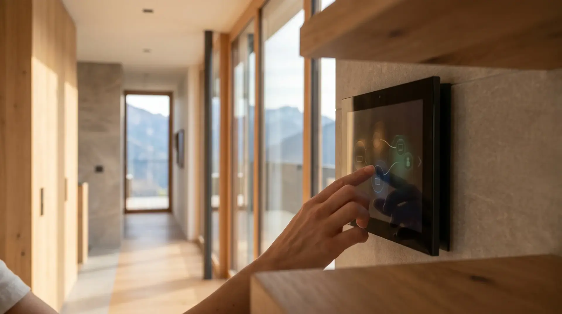 Multiroom-Audio-Steuerung über ein Wand-Touchpanel mit Szenen für das ganze Haus