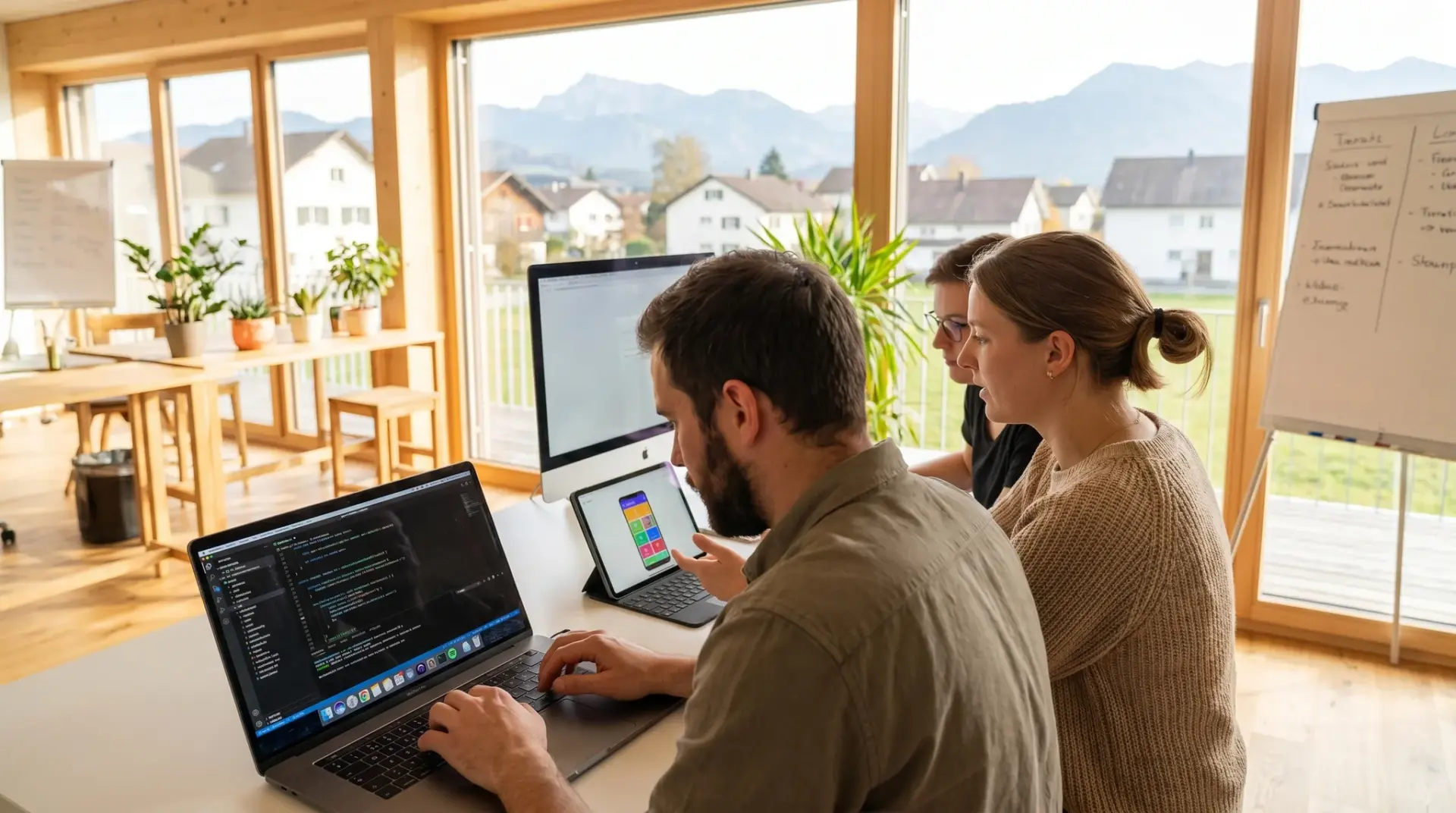 Entwicklungsteam in Koblach baut die native App an Laptop und Tablet