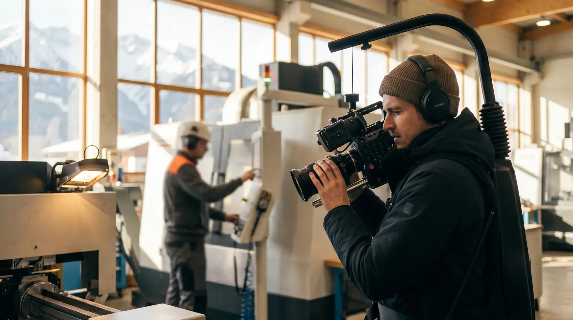 B-Roll-Dreh in einer Produktionshalle für authentische Schnittbilder