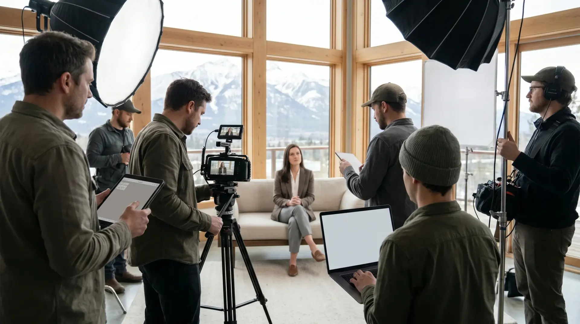 Filmteam der MULTIMEDIAFABRIK dreht ein interaktives Video mit Blackmagic-Kamera im Studio