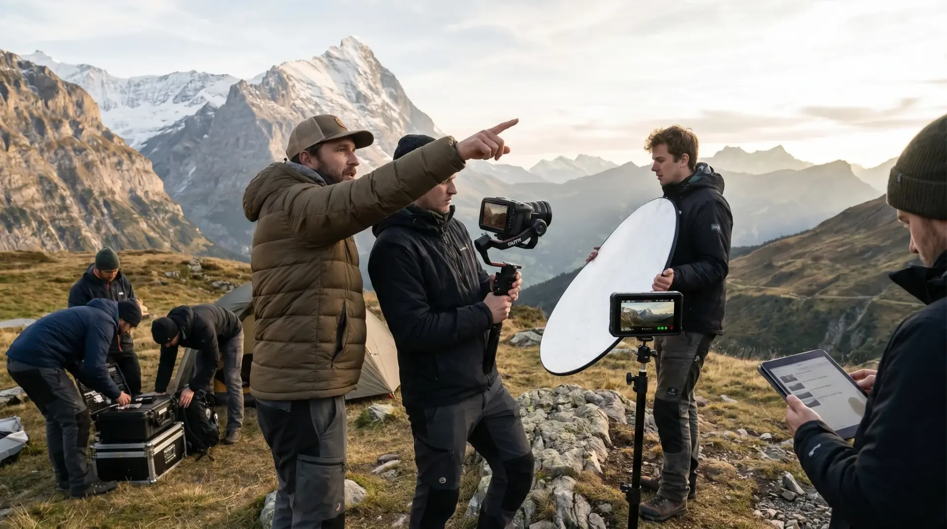 Filmcrew der MULTIMEDIAFABRIK dreht einen cinematischen Markenfilm mit Blackmagic-Kamera