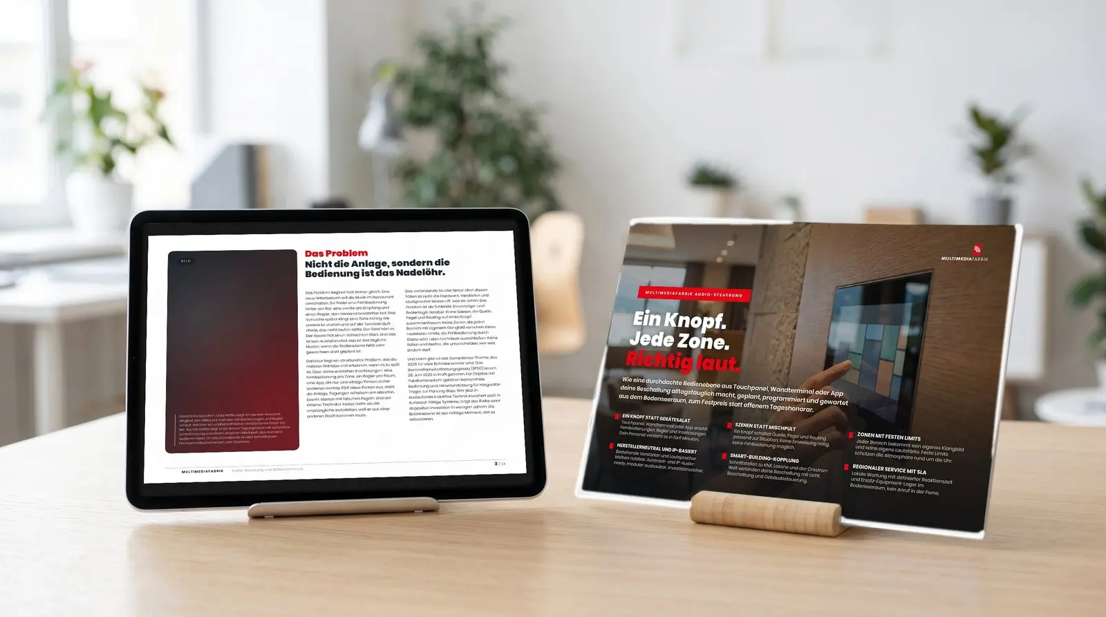 ePaper Audio Steuerung und Bedienterminals der MULTIMEDIAFABRIK