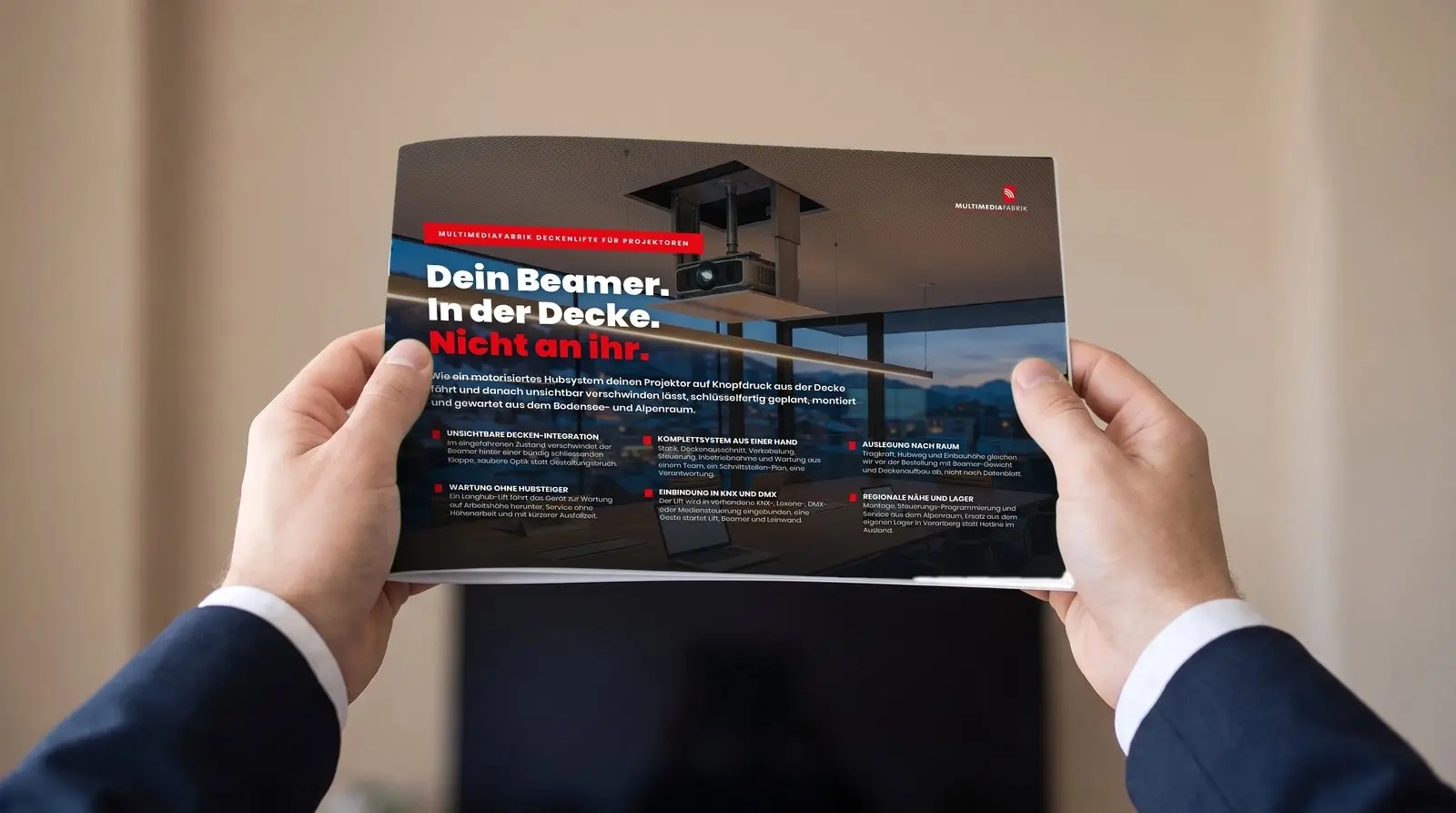 ePaper Deckenlifte für Projektoren der MULTIMEDIAFABRIK