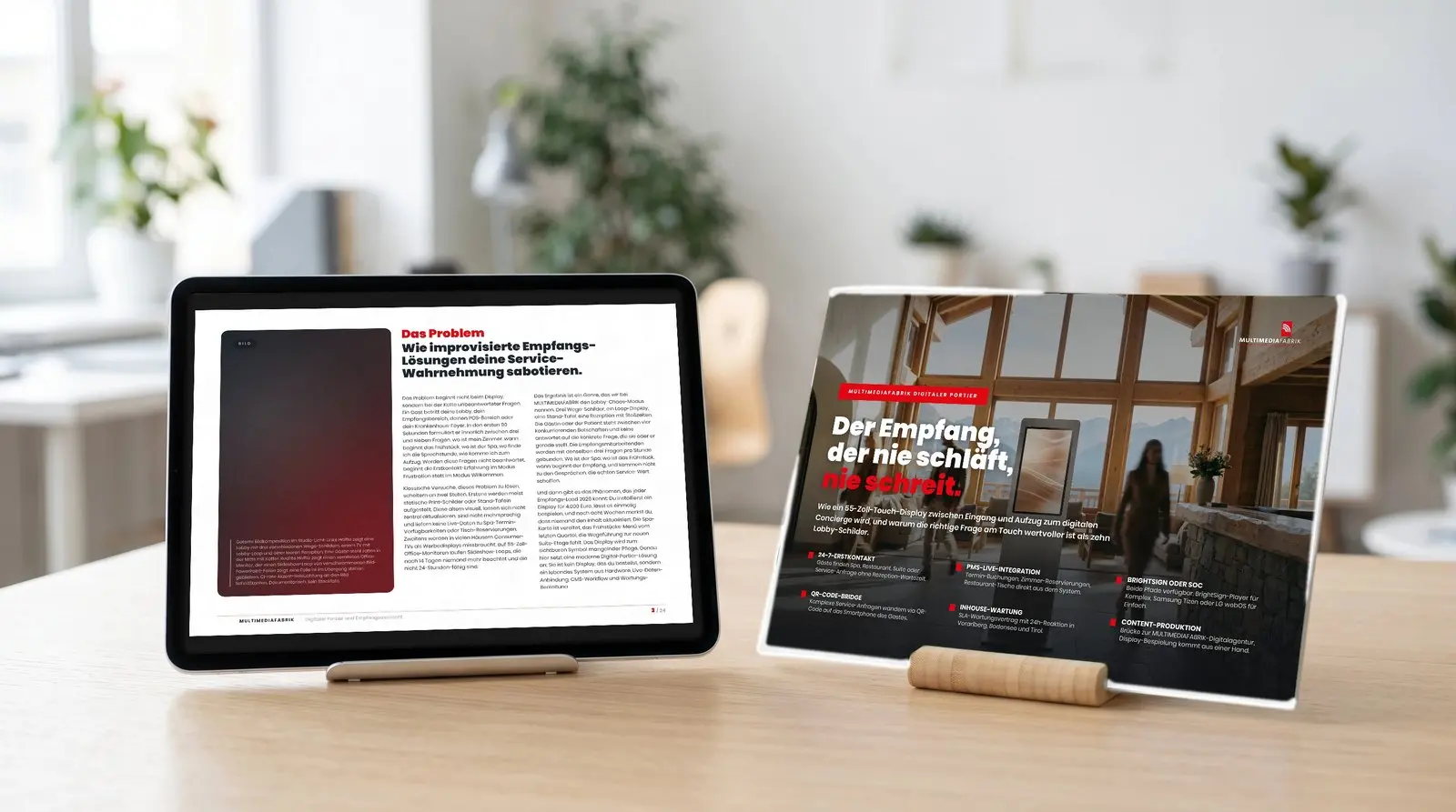 ePaper Digitaler Portier, Empfangsassistent der MULTIMEDIAFABRIK