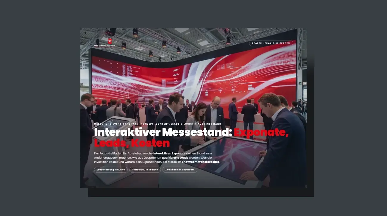 Cover des Messe-Exponate-Leitfadens der MULTIMEDIAFABRIK