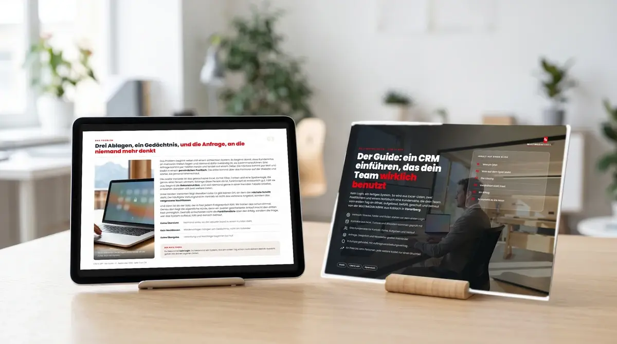 Der Guide: ein CRM einführen, das dein Team wirklich benutzt, Tablet-Ansicht