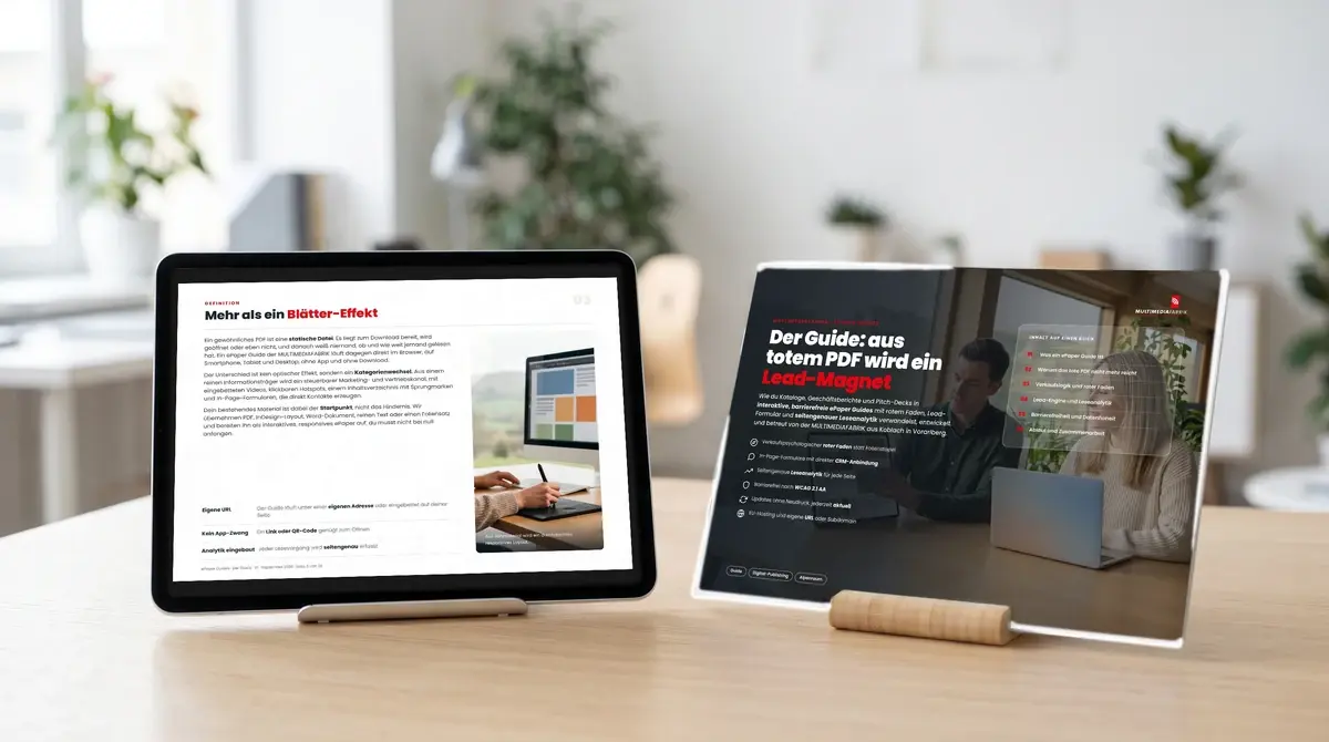 Der Guide: Wie aus deinem PDF ein Lead-Magnet wird, Tablet-Ansicht