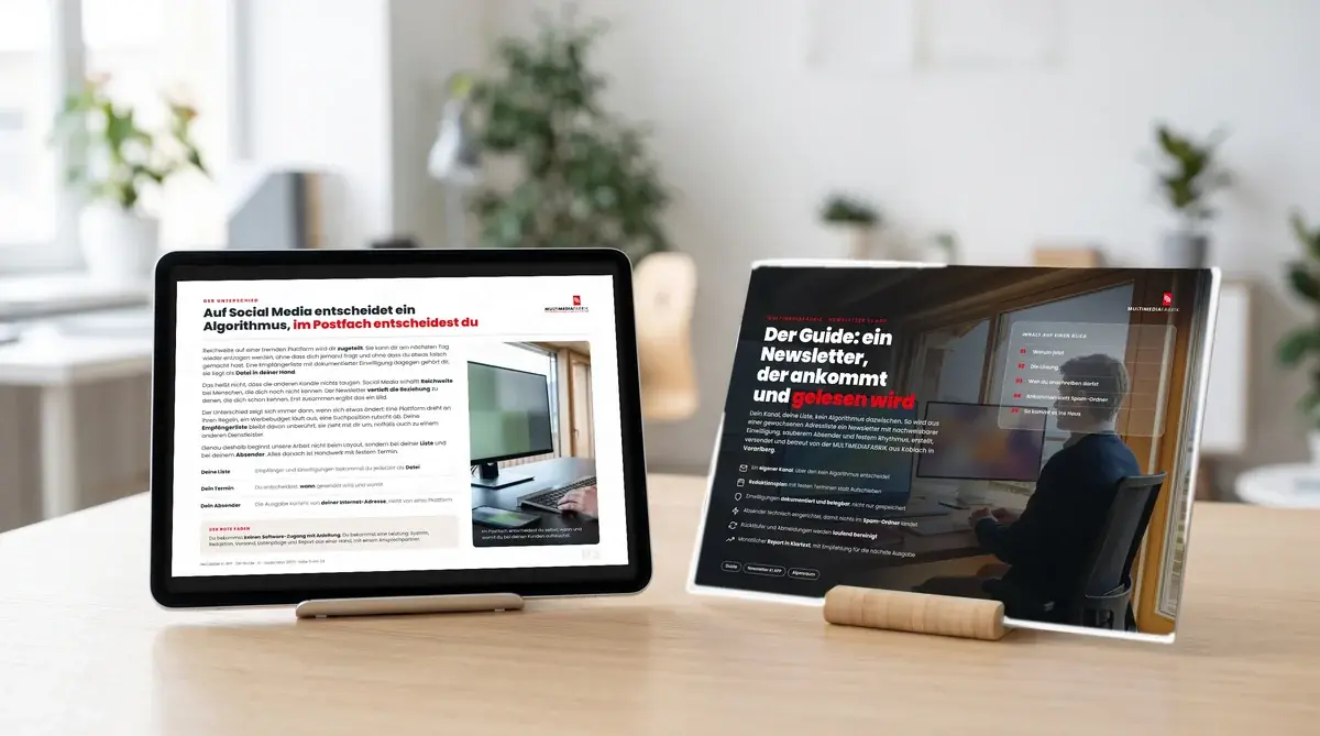 Der Guide: ein Newsletter, der ankommt und gelesen wird, Tablet-Ansicht