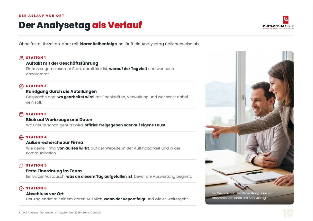 Vorschau Seite 10 von 24 aus dem ePaper KI GAP Analyse: Der Analysetag als Verlauf