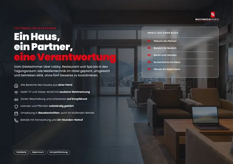 Titelseite Medientechnik für Hotels