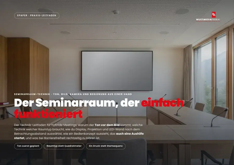 Titelseite Seminarraum-Technik