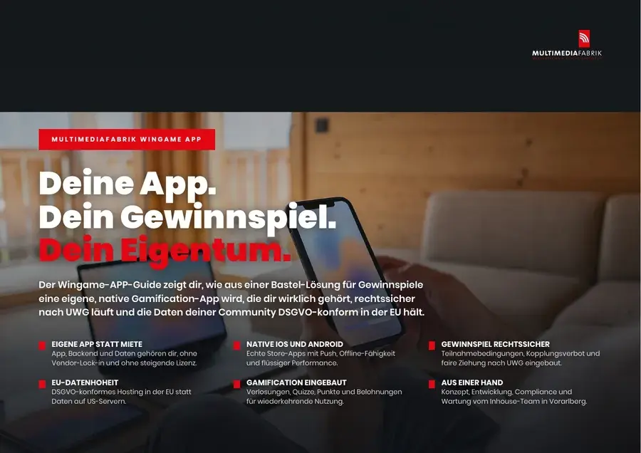 Titelseite des ePapers Wingame APP der MULTIMEDIAFABRIK